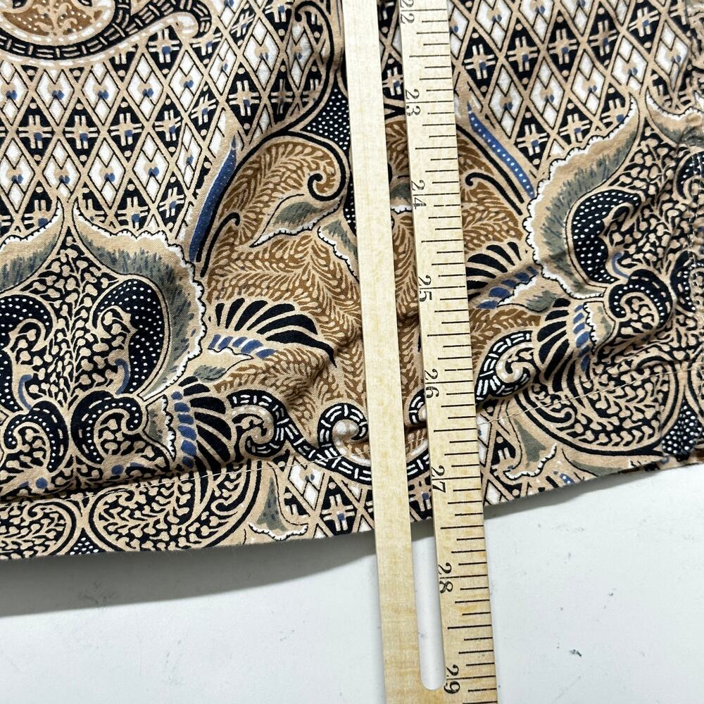 Fresh Groove Mens Shirt size L Brown Short Sleeve Button Up Paisley 100% Cotton - Picture 5 of 8